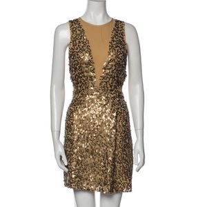 NWOT Tibi Gold sequin dress